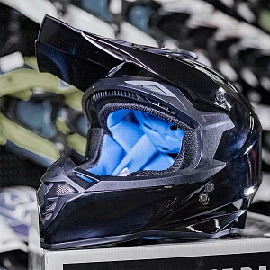 Шлем кроссовый ROCKOT RM-217 Dark GL (черн глянц, XS)