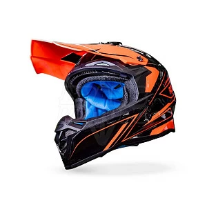 Шлем кроссовый ROCKOT RM-217 Kinetic GL (черн/оранж глянц, S)